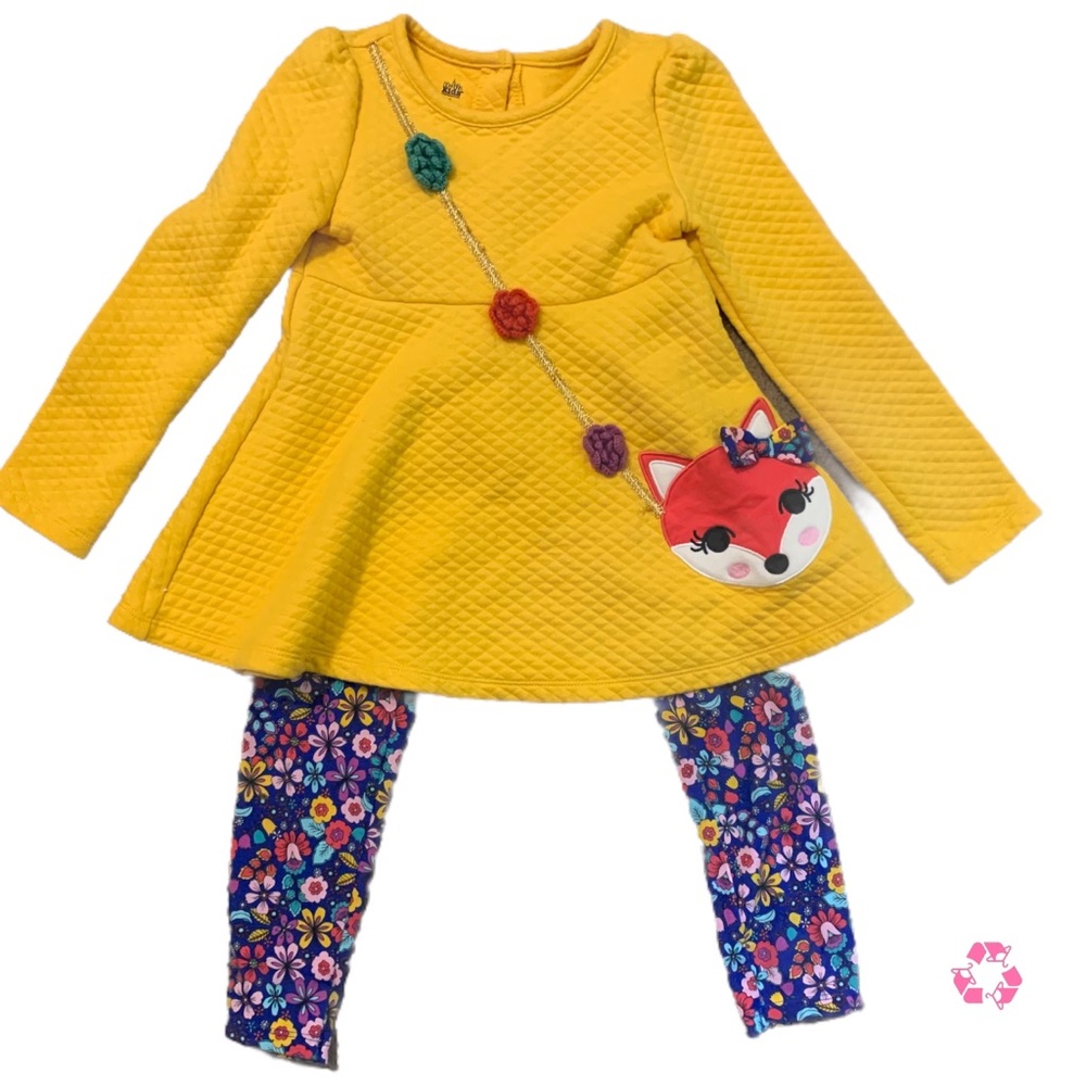 Little Girls two piece Pants set Fox Appliqué size 6
